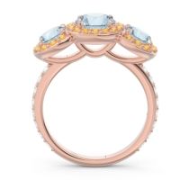 Three Stone Halo Abhra Ring