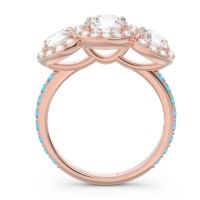 Three Stone Halo Abhra Ring