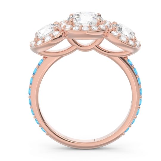 Three Stone Halo Abhra Ring