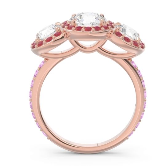 Three Stone Halo Abhra Ring