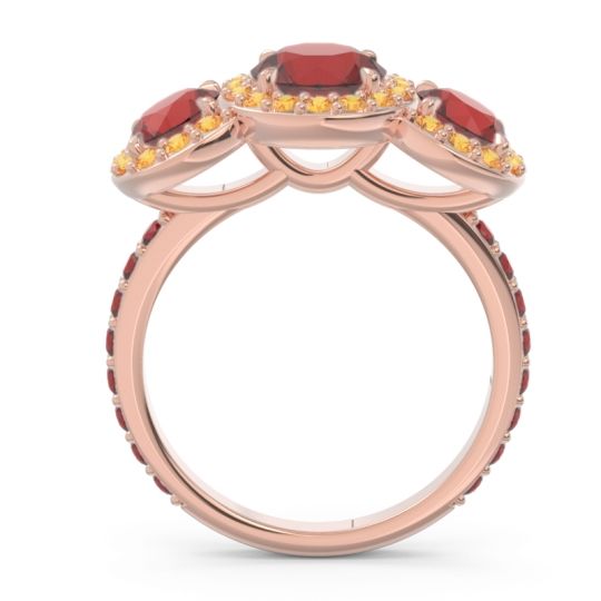 Three Stone Halo Abhra Ring