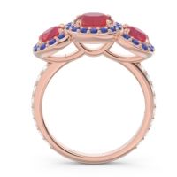 Three Stone Halo Abhra Ring