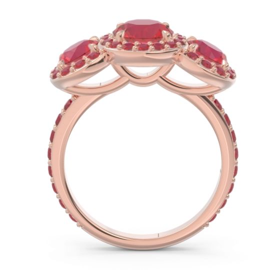 Three Stone Halo Abhra Ring