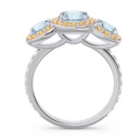 Three Stone Halo Abhra Ring
