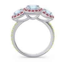 Three Stone Halo Abhra Ring