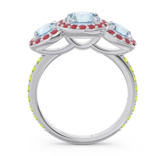 Three Stone Halo Abhra Ring