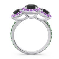 Three Stone Halo Abhra Ring