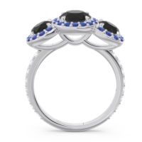 Three Stone Halo Abhra Ring