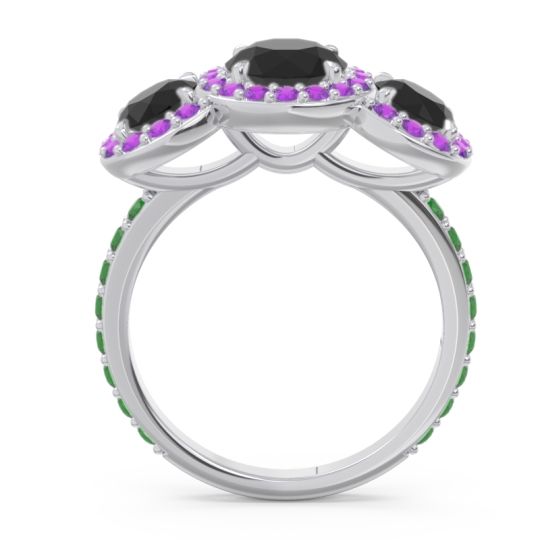 Three Stone Halo Abhra Ring