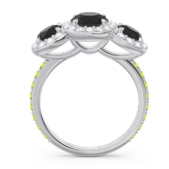 Three Stone Halo Abhra Ring