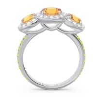 Three Stone Halo Abhra Ring