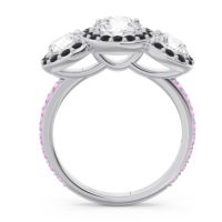 Three Stone Halo Abhra Ring