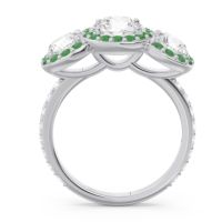 Three Stone Halo Abhra Ring