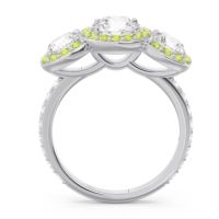Three Stone Halo Abhra Ring