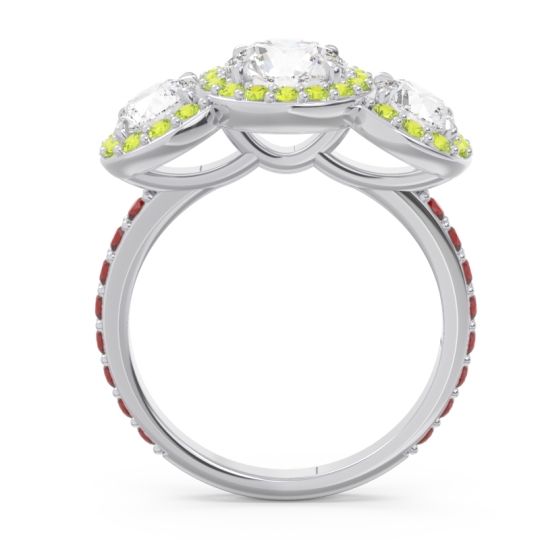 Three Stone Halo Abhra Ring