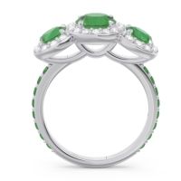 Three Stone Halo Abhra Ring
