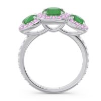 Three Stone Halo Abhra Ring