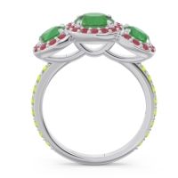Three Stone Halo Abhra Ring