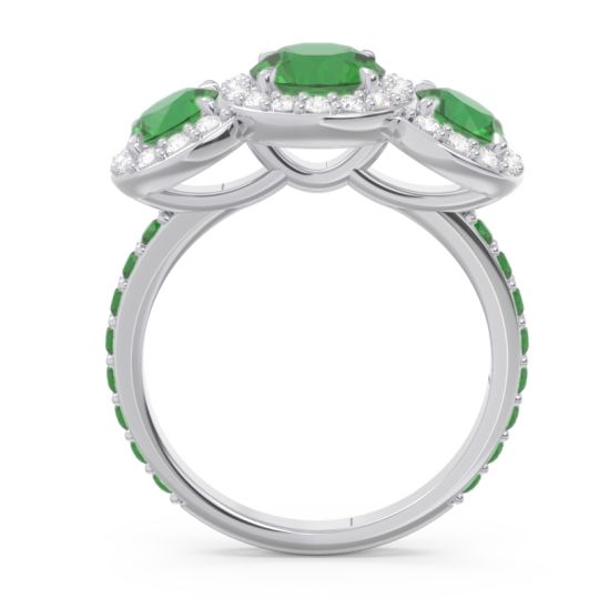 Three Stone Halo Abhra Ring
