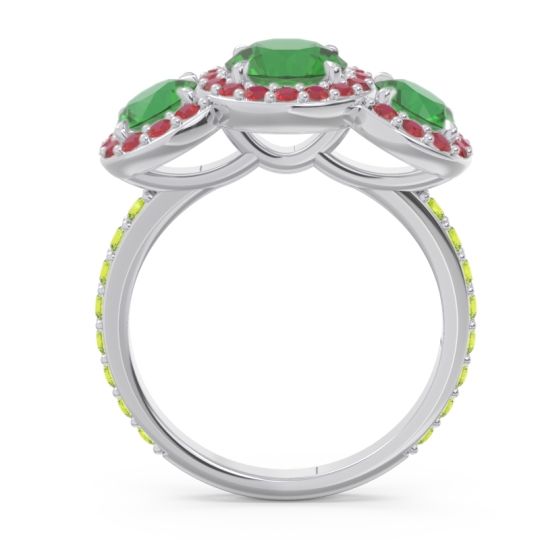 Three Stone Halo Abhra Ring