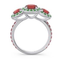 Three Stone Halo Abhra Ring