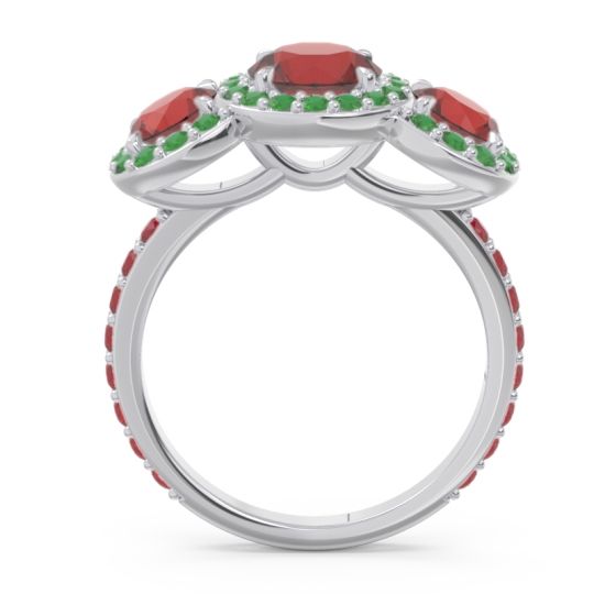 Three Stone Halo Abhra Ring