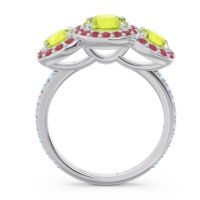 Three Stone Halo Abhra Ring