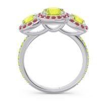 Three Stone Halo Abhra Ring