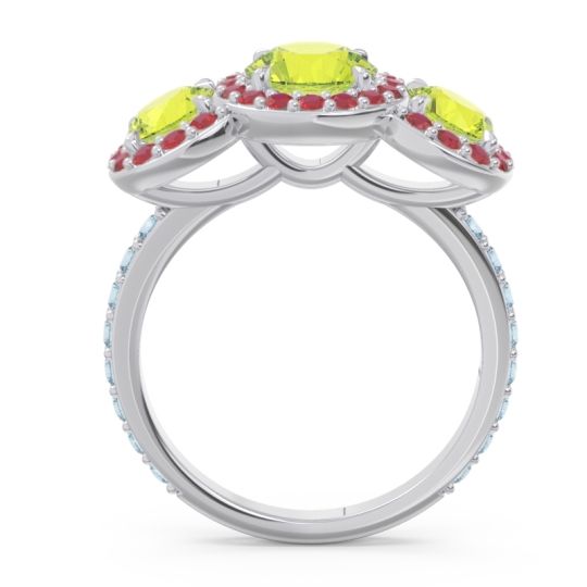 Three Stone Halo Abhra Ring
