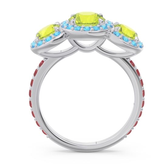 Three Stone Halo Abhra Ring