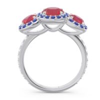 Three Stone Halo Abhra Ring