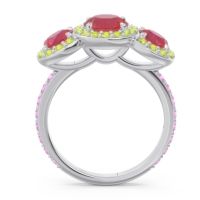 Three Stone Halo Abhra Ring