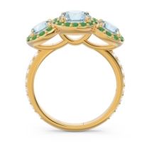 Three Stone Halo Abhra Ring