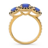 Three Stone Halo Abhra Ring