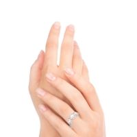 Three Stone Halo Abhra Ring