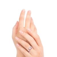 Three Stone Halo Abhra Ring