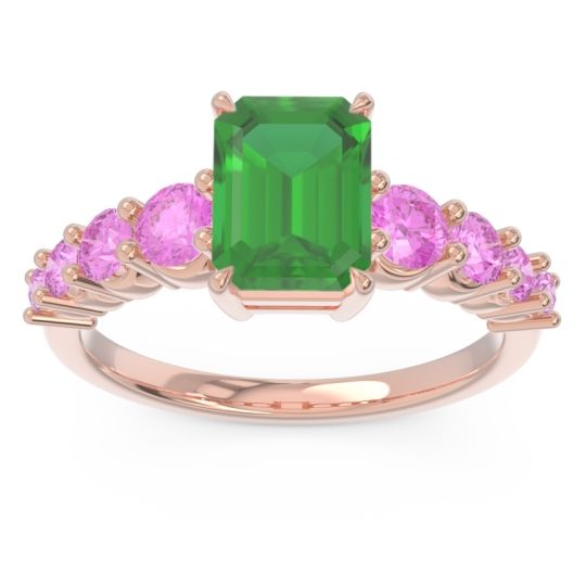 Pave Emerald Cut Vikara Ring