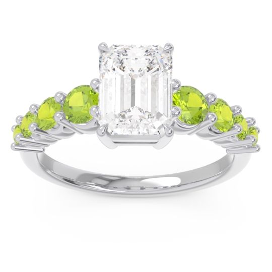 Pave Emerald Cut Vikara Ring