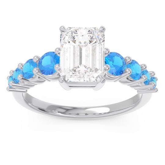Pave Emerald Cut Vikara Ring