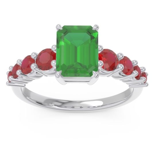 Pave Emerald Cut Vikara Ring