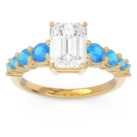 Pave Emerald Cut Vikara Ring