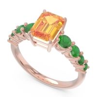 Pave Emerald Cut Vikara Ring