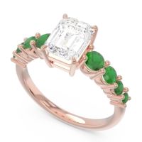 Pave Emerald Cut Vikara Ring