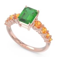 Pave Emerald Cut Vikara Ring