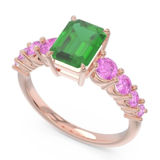Pave Emerald Cut Vikara Ring