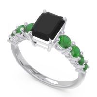 Pave Emerald Cut Vikara Ring