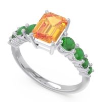 Pave Emerald Cut Vikara Ring