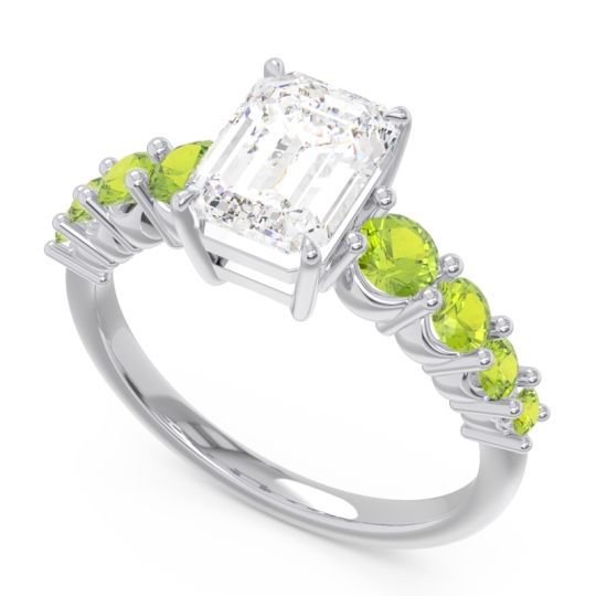 Pave Emerald Cut Vikara Ring
