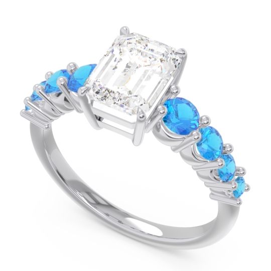 Pave Emerald Cut Vikara Ring