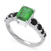 Pave Emerald Cut Vikara Ring